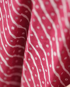 Pure Cotton Leheriya Kurti – Pink Serenade