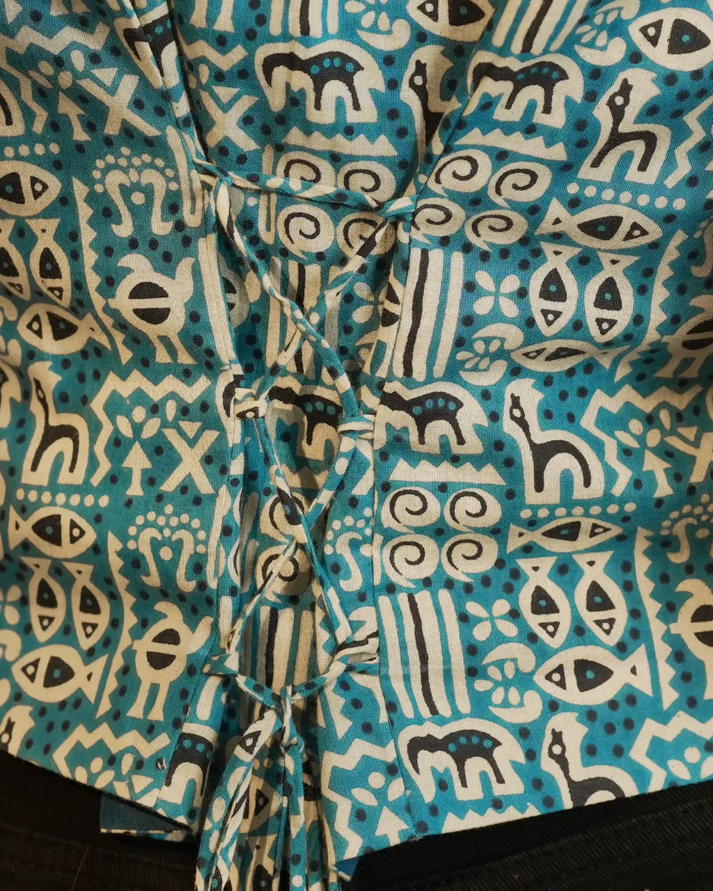 Pure Cotton Worli Art Indie Vest - Indigo Raga