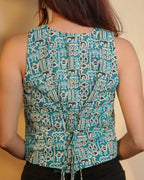 Pure Cotton Worli Art Indie Vest - Indigo Raga