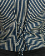 Pure Cotton Striped Indie Vest – Stonewashed Indigo