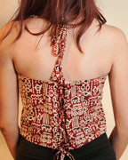 Pure Cotton Worli Art Indie Vest - Terracotta Red