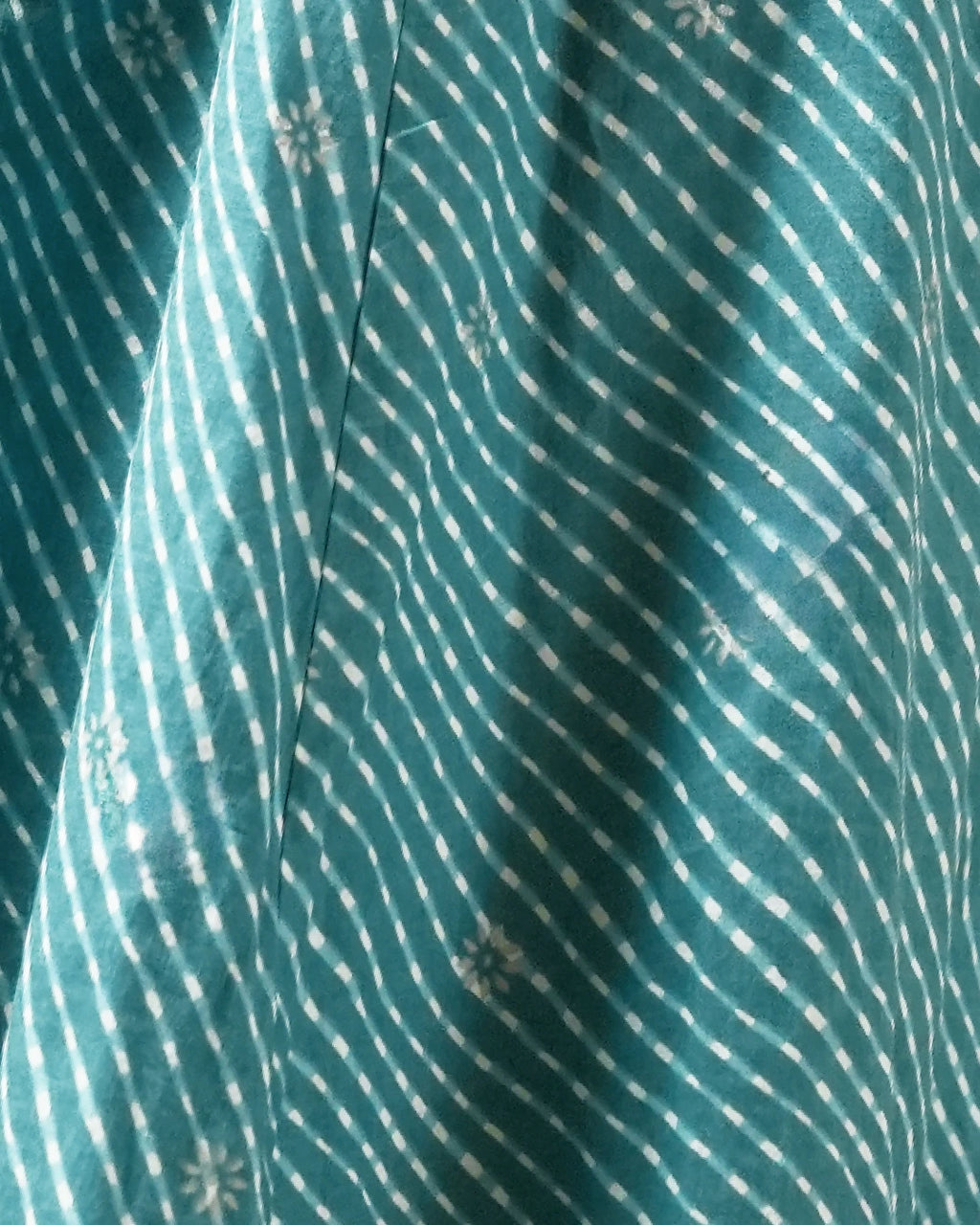 Pure Cotton Leheriya Kurti – Electric Azure