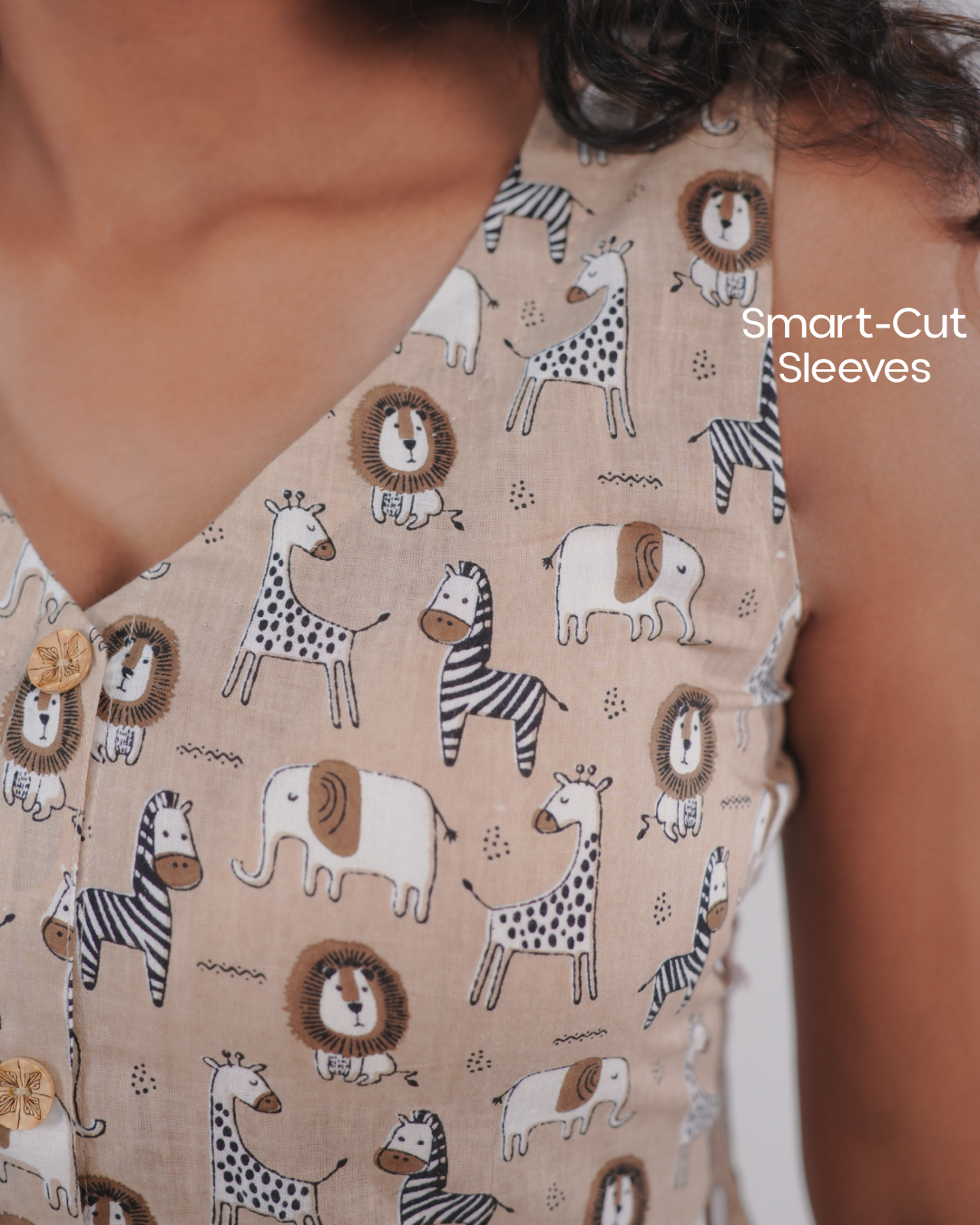 Wild Meadow Block Print Cotton Midi Dress (Sleeveless) - Sienna Dusk