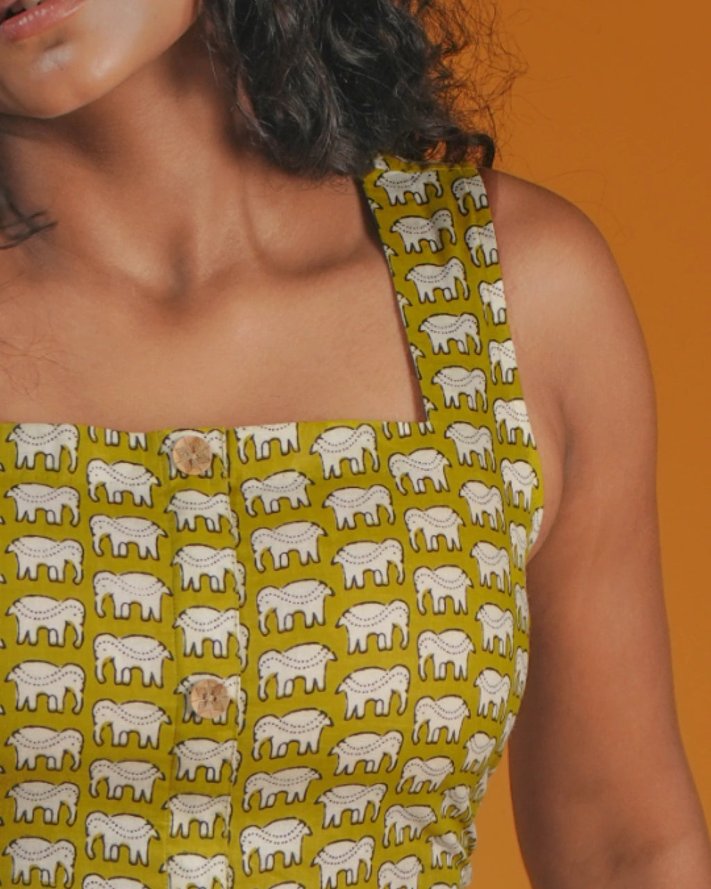 Green Safari Block Dress (Sleeveless) - Citrus Mist