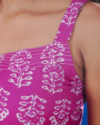 Pure Cotton Worli Art Midi Dress  with Pockets - Mystic Magenta