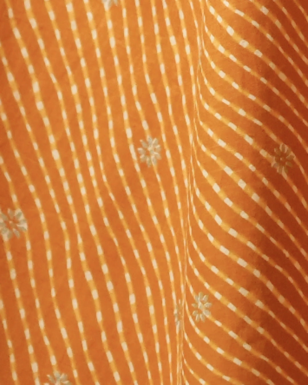 Pure Cotton Leheriya & Bandhani Kurti – Mustard Harmony