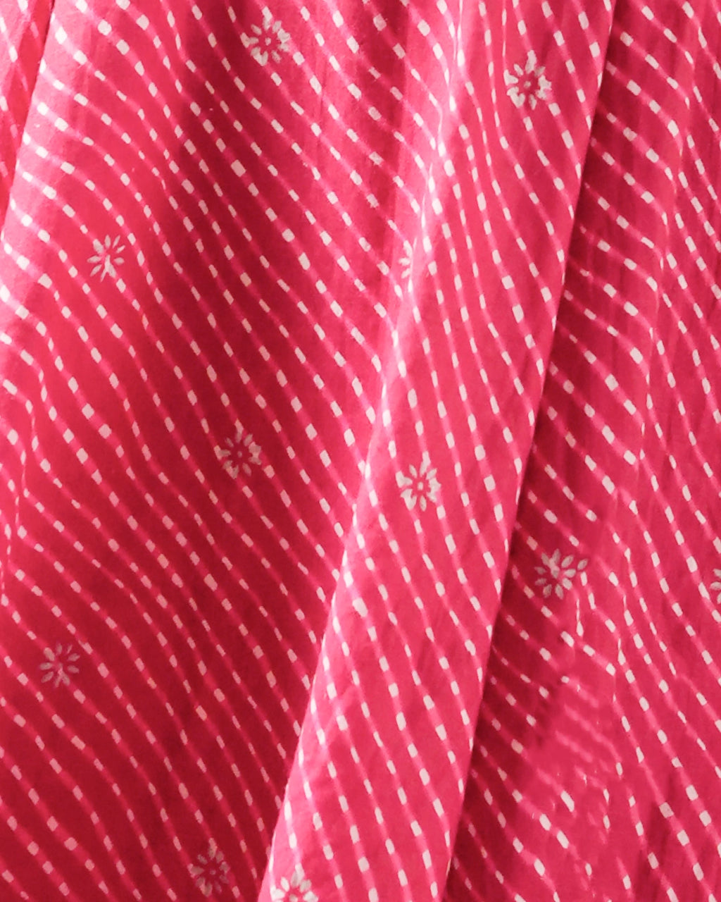 Pure Cotton Leheriya & Bandhani Kurti – Rose Raga