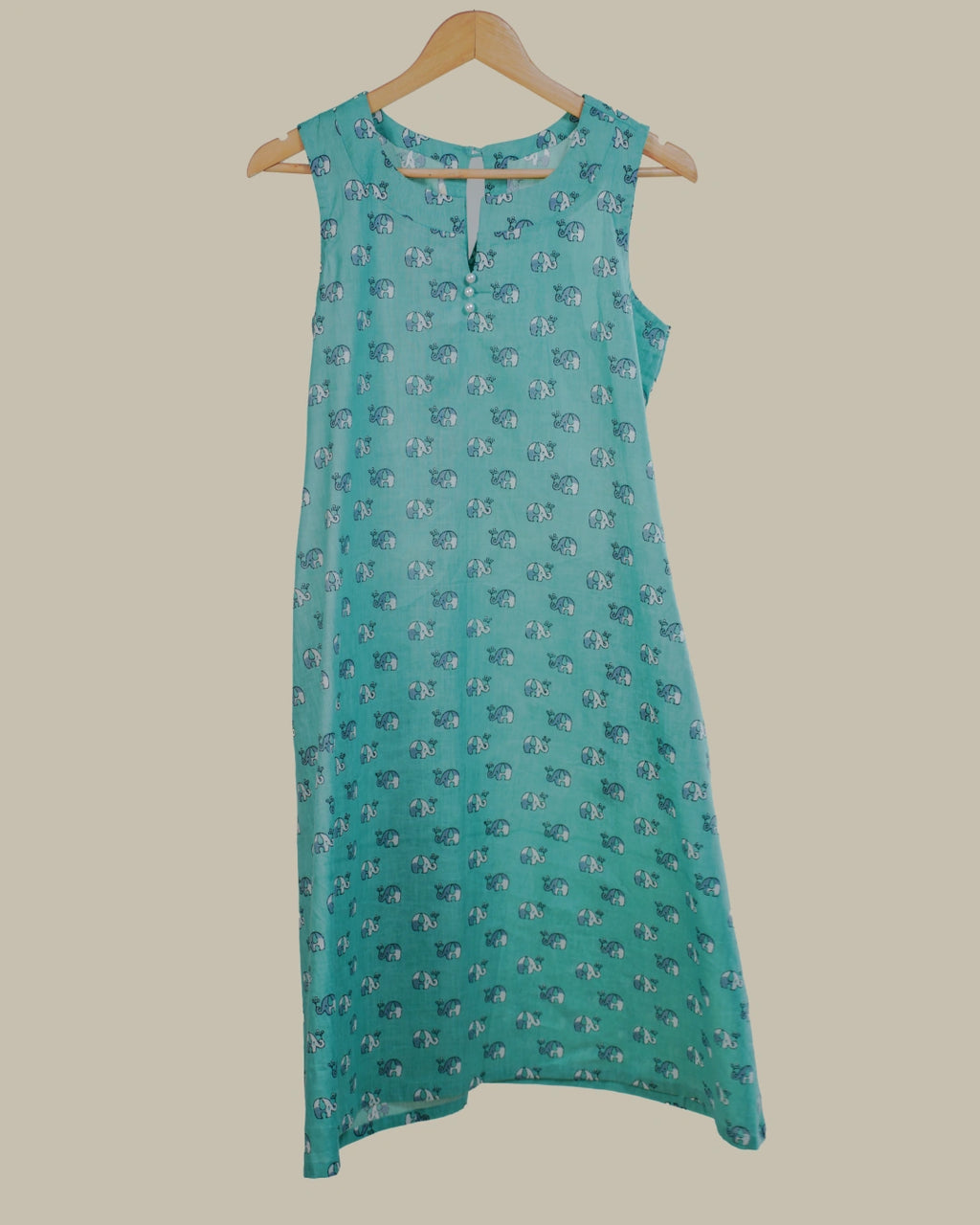 The Wanderer’s Print Dress (Sleeveless) - Mint Safari