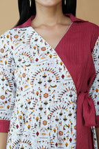 Worli Motifs Angrakha Dress