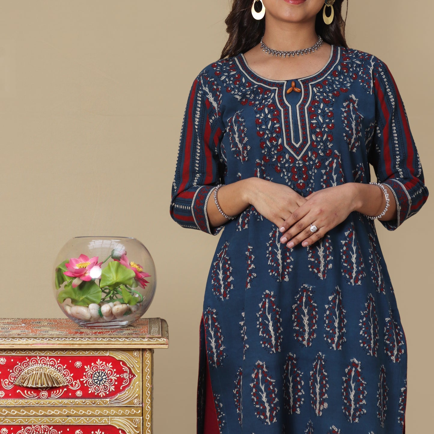 Evening Glory Ajrakh Hand Block Kurta