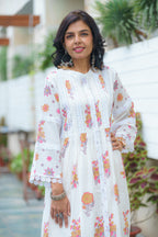 White Elegance Sanganeri Dress