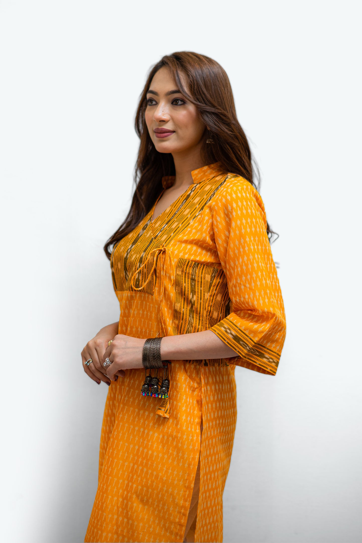 Horizon at dawn Ikkat Weave Kurta