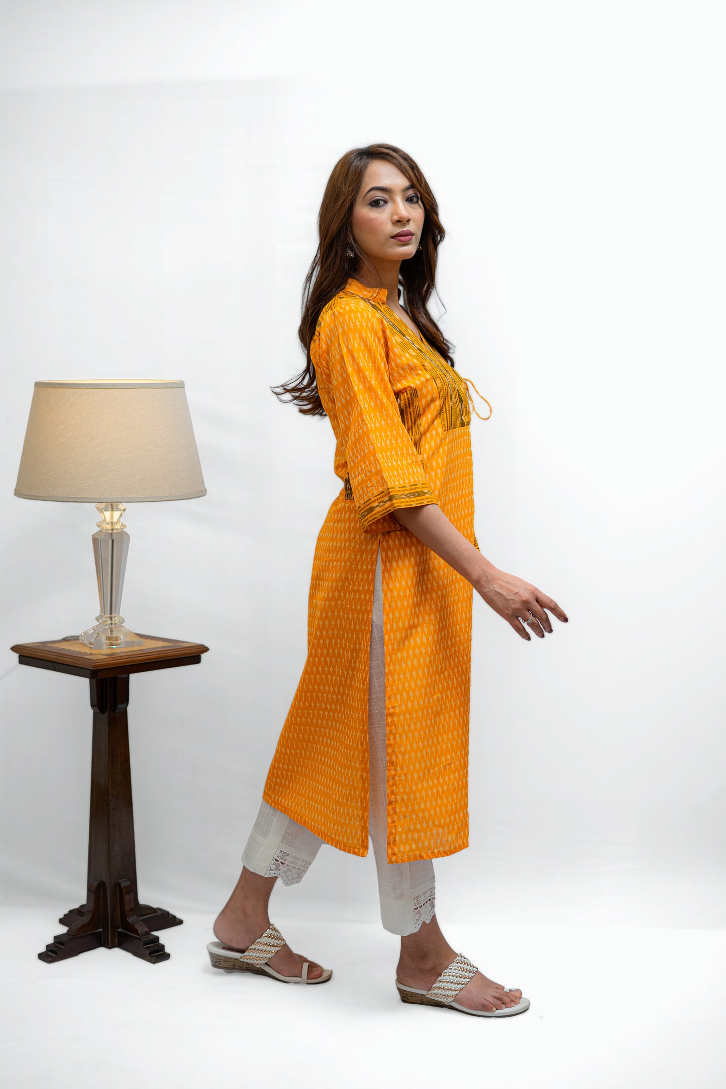 Horizon at dawn Ikkat Weave Kurta