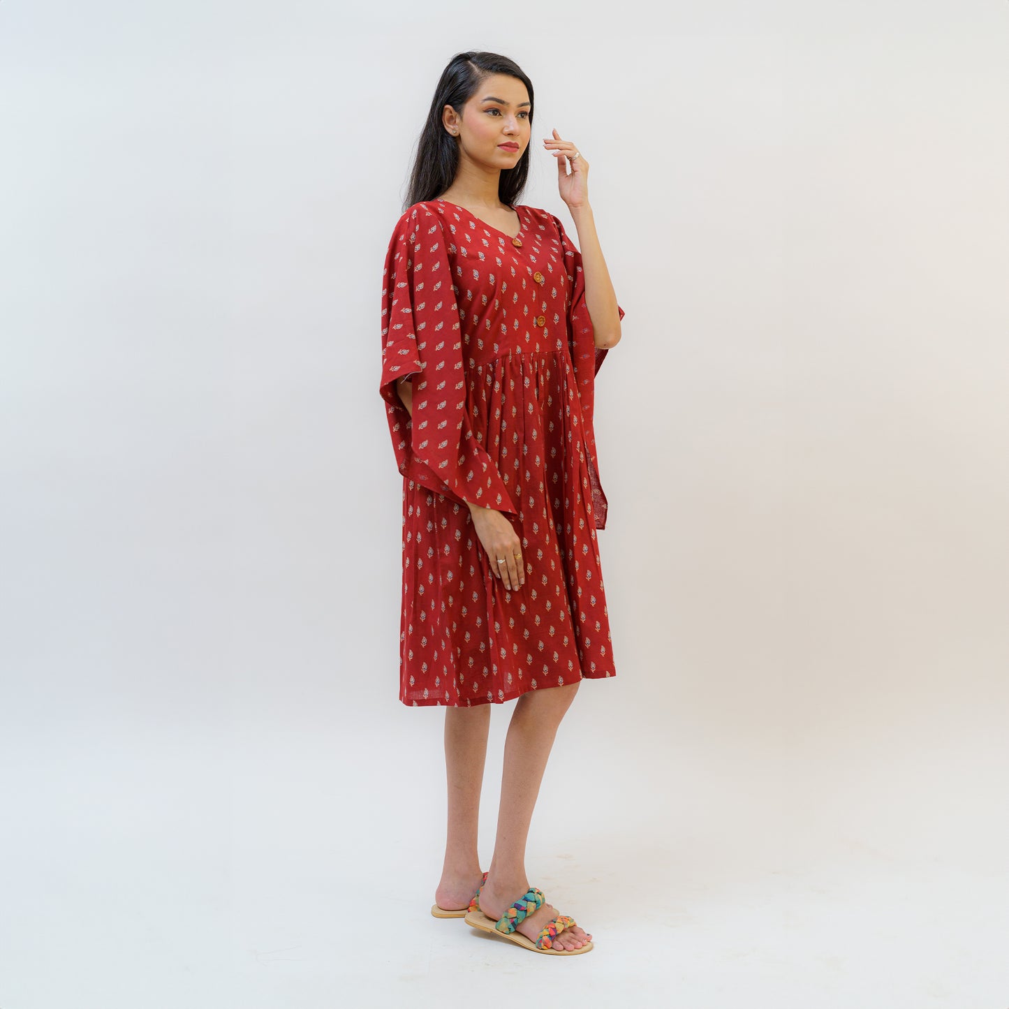 Scarlet Fly High Butterfly Ajrakh Dress