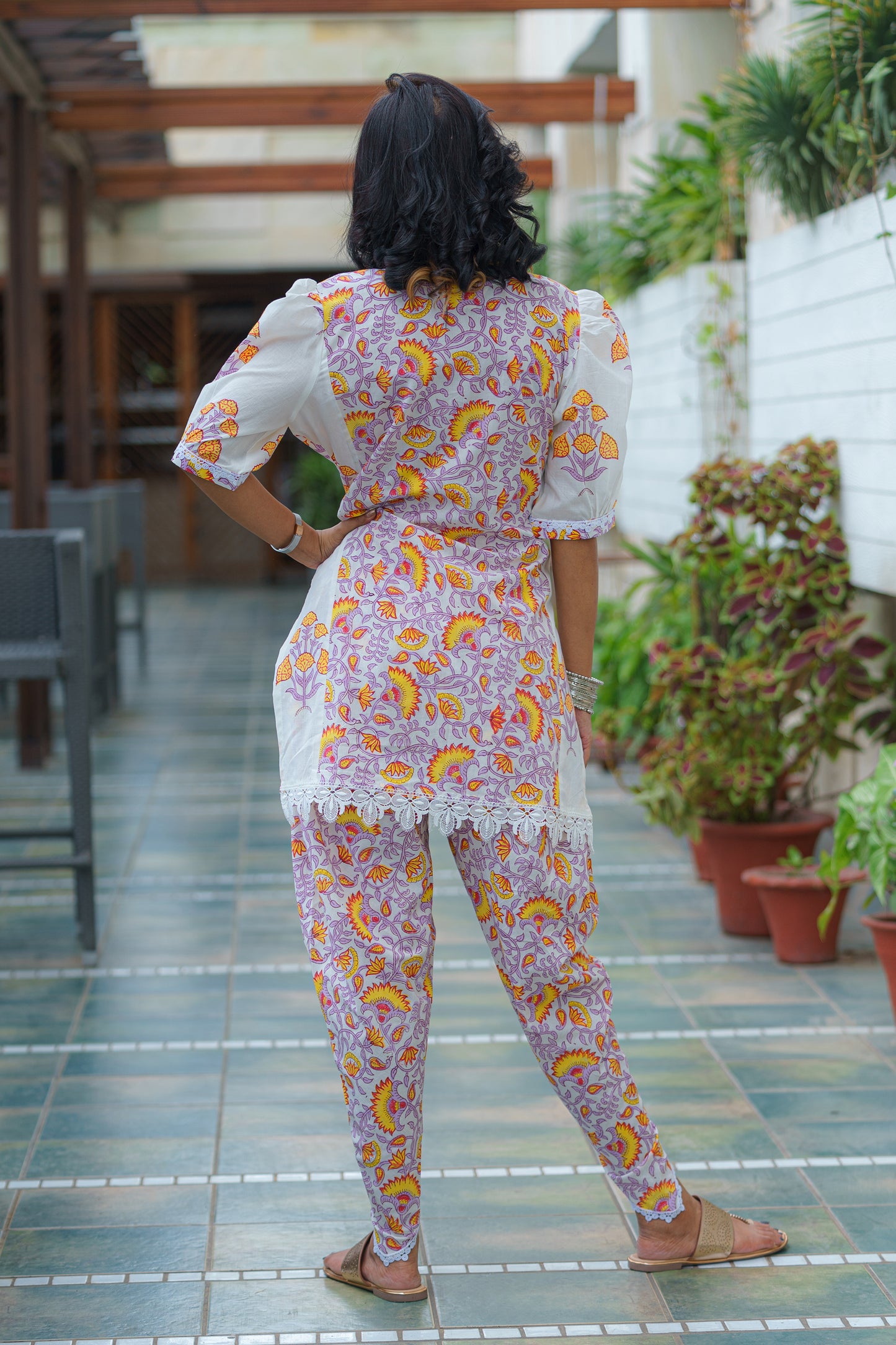 Harmonious Blooms Sanganeri Co-Ord with Tulip Pant