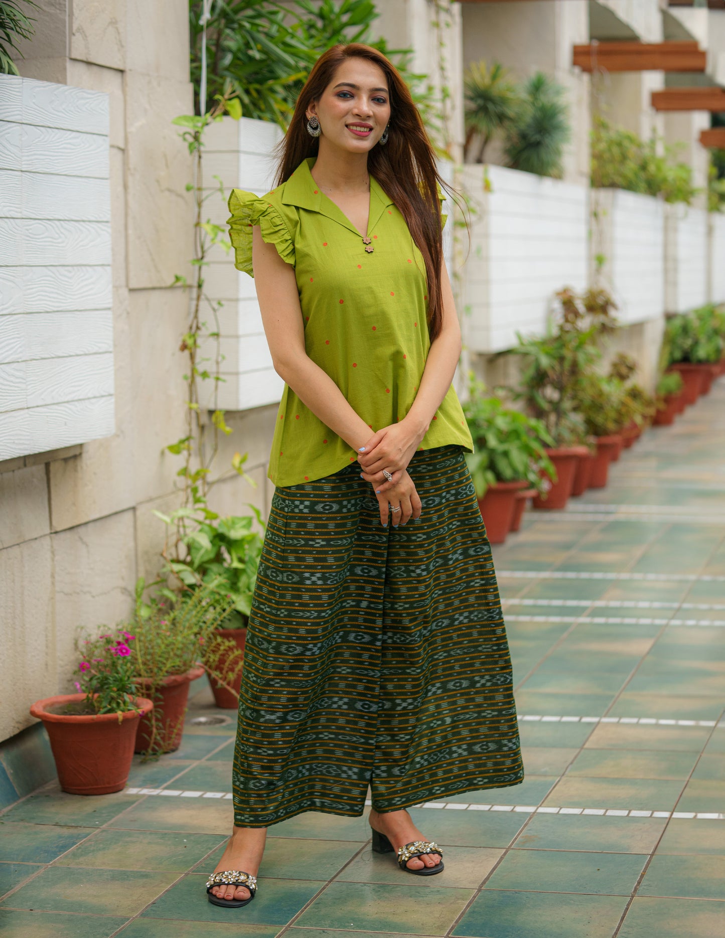 Evergreen Elegance Jamdani Short Kurti