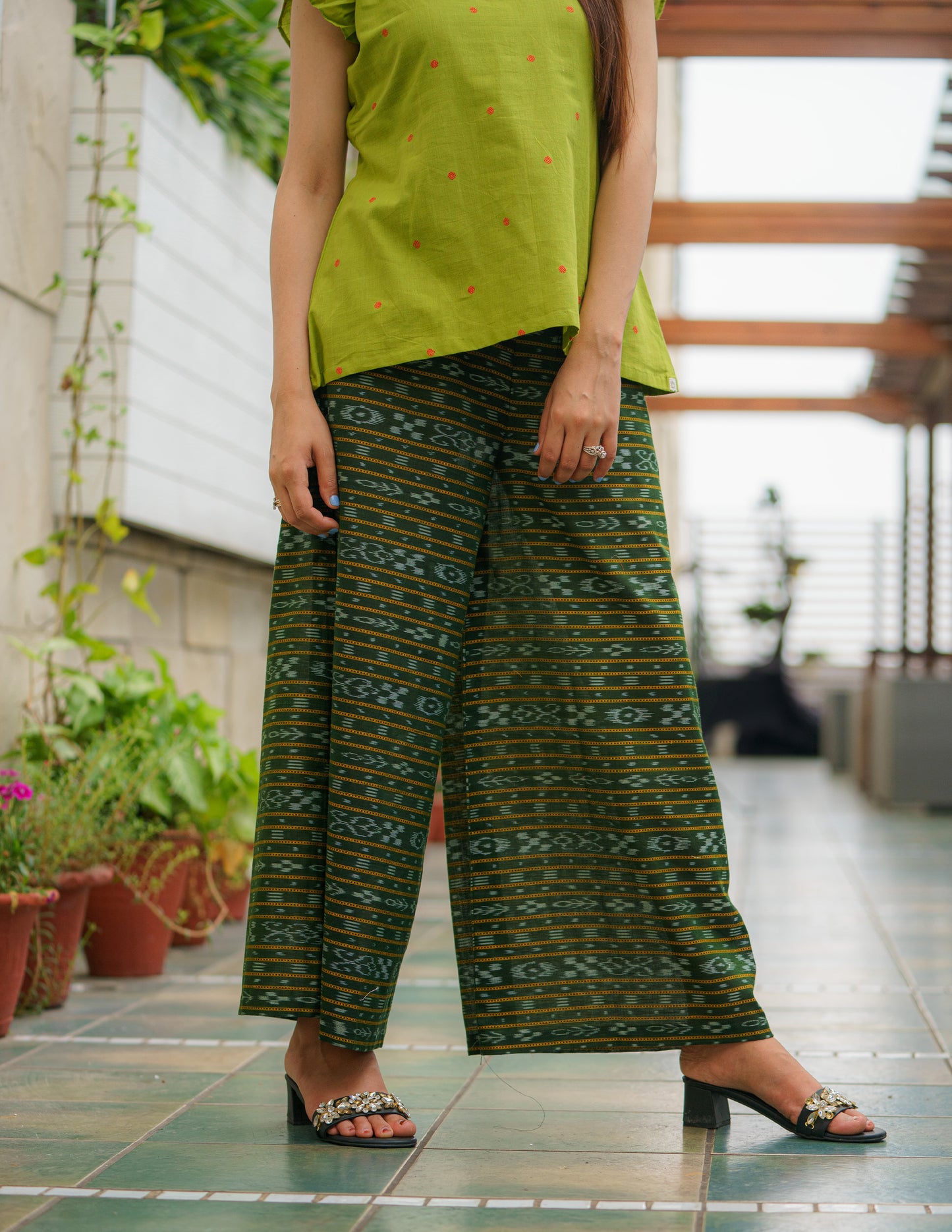 Fresh Forest Jamdani Ikkat Fusion Coord Set