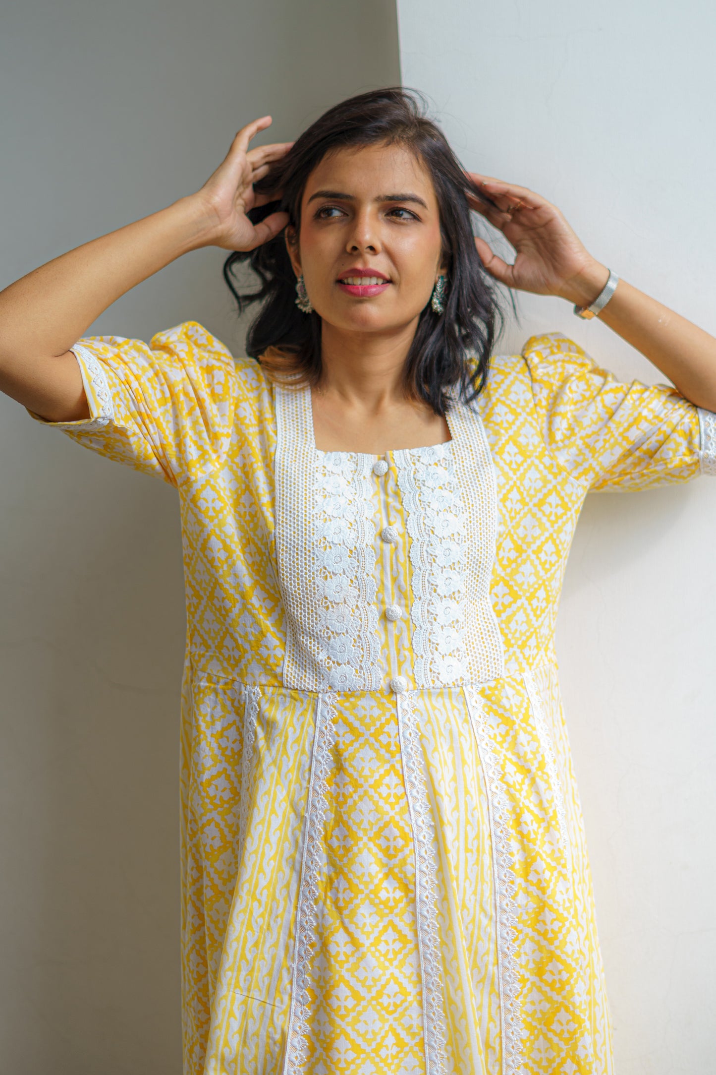 Lemon Blossom Sanganeri Dress