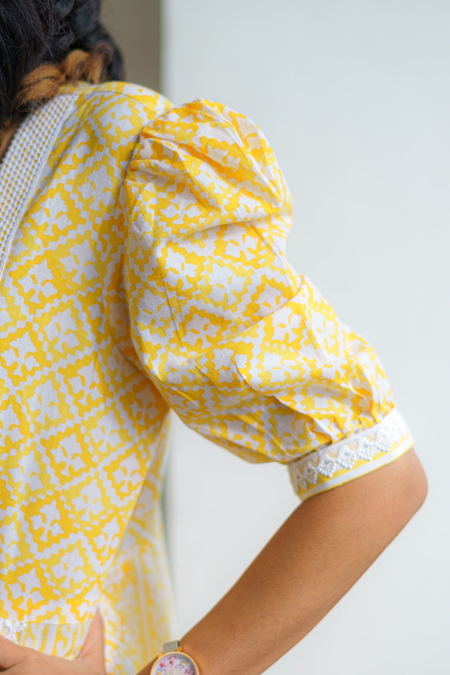 Lemon Blossom Sanganeri Dress