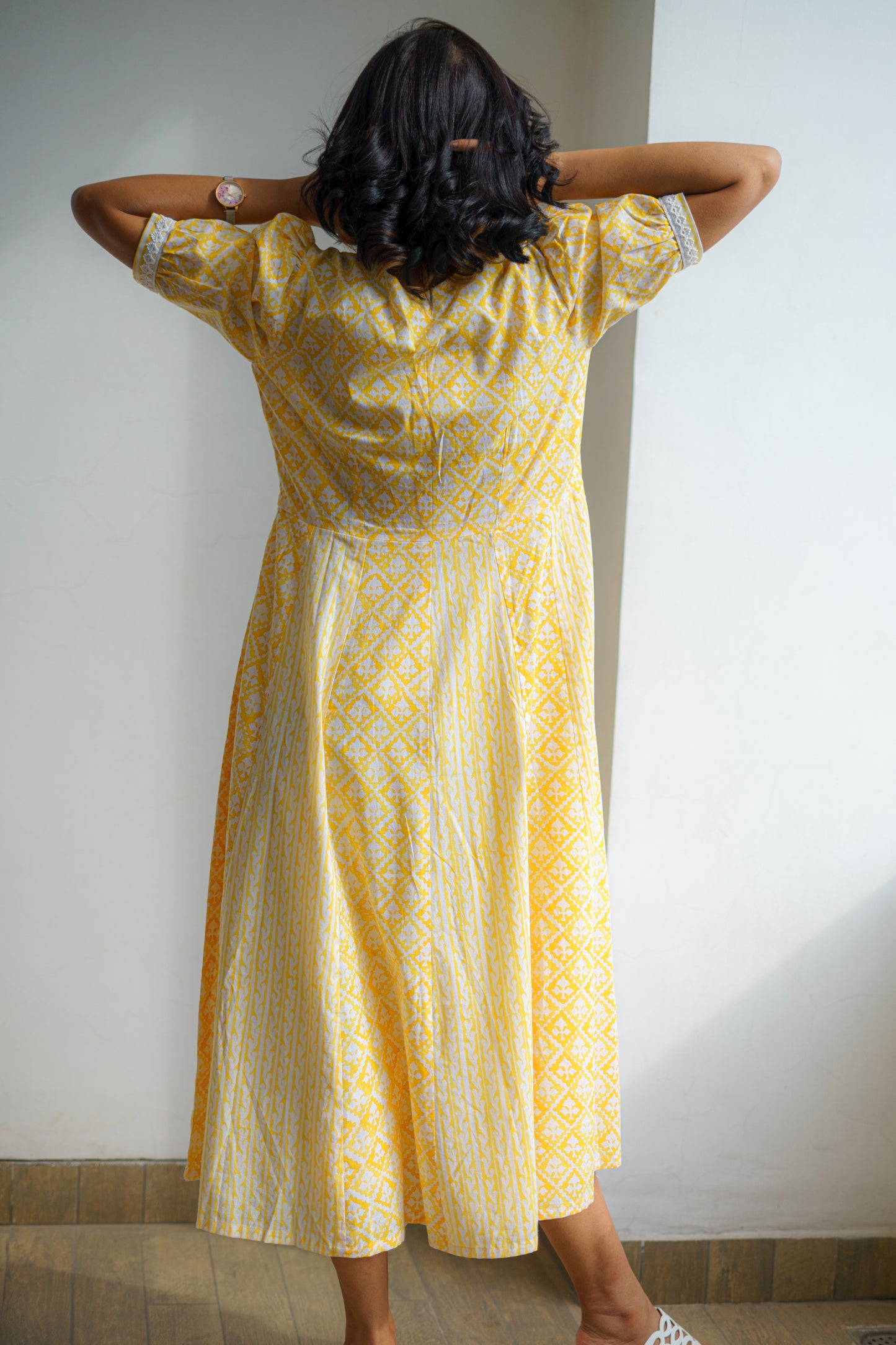 Lemon Blossom Sanganeri Dress