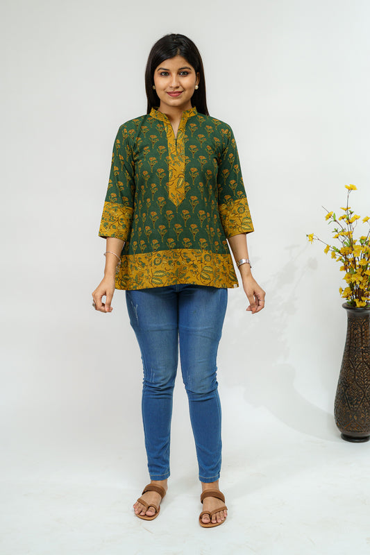 Forest Honey Ajrakh Short Kurti