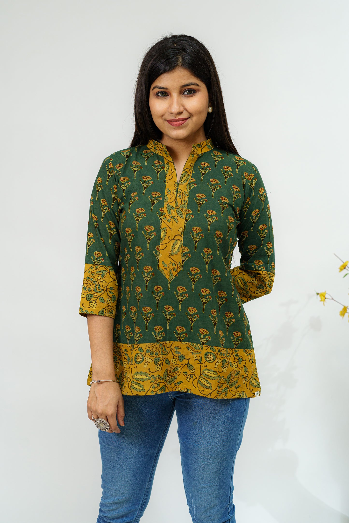 Forest Honey Ajrakh Short Kurti