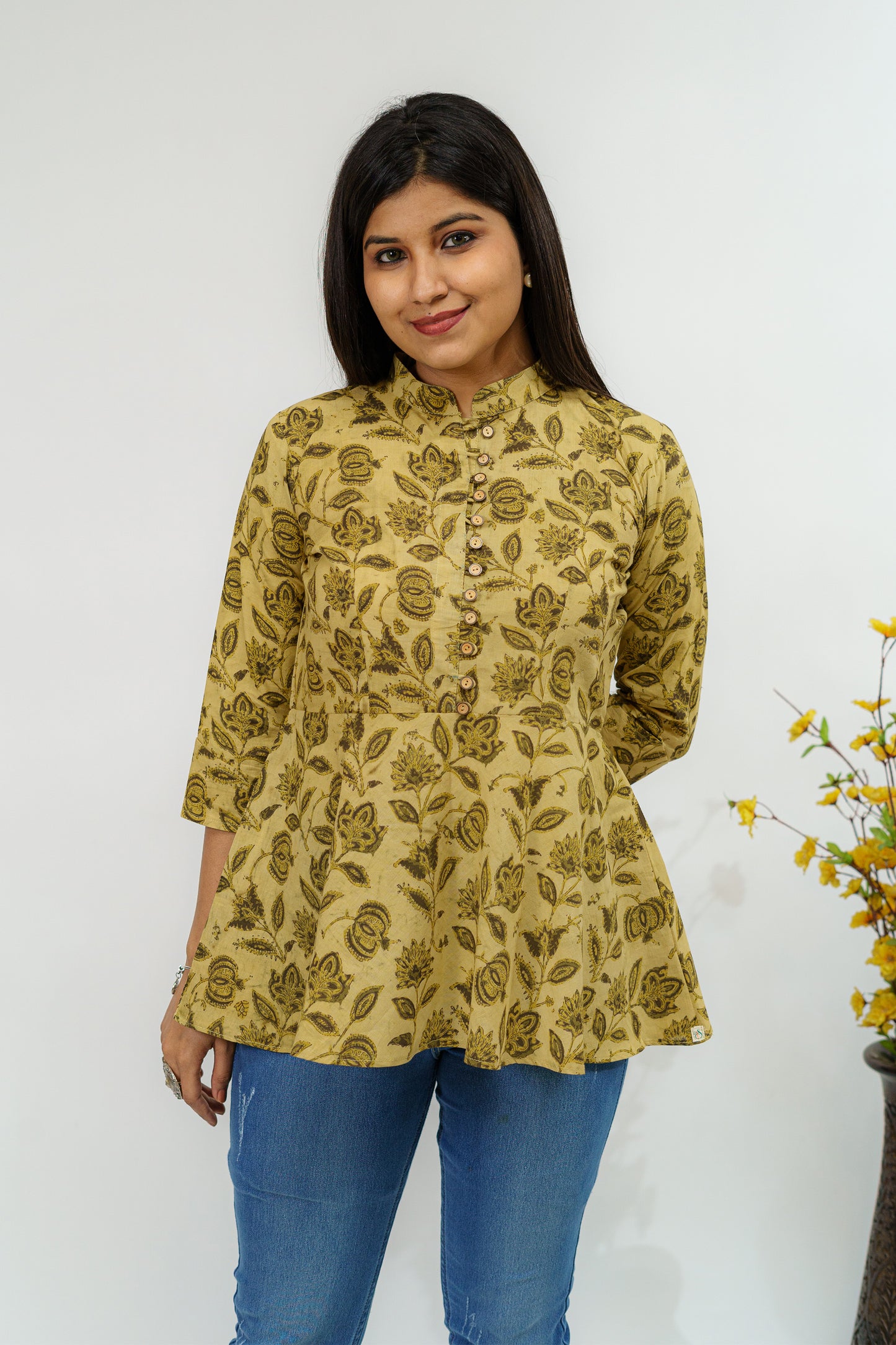 Blissful Biscotti Ajrakh Short Kurti