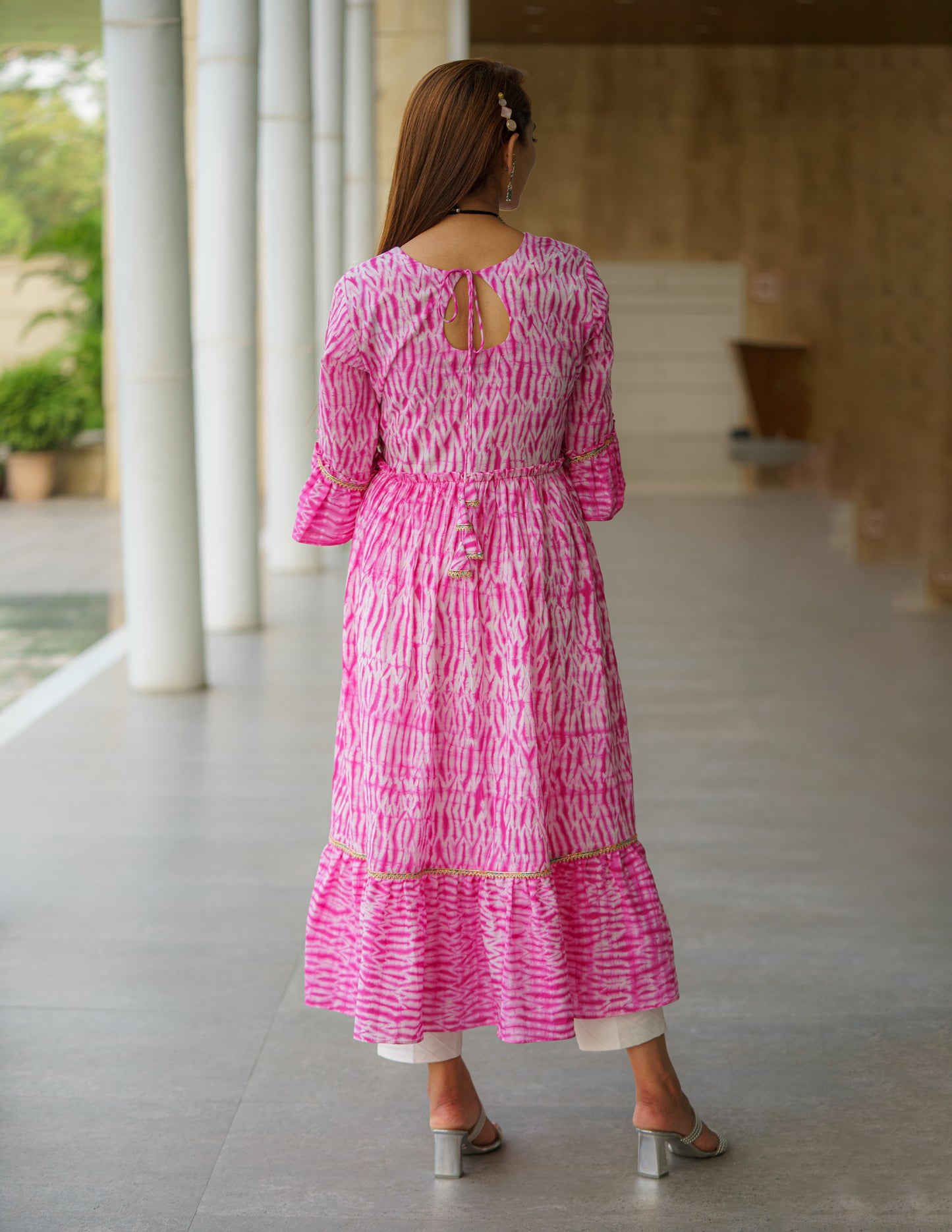 Festive Fuchsia Shibori Kurti