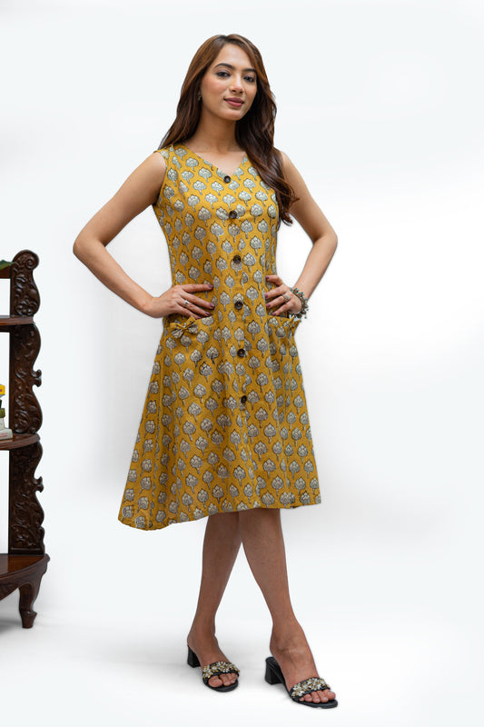 Butterscotch Jaipur Block Print Dress