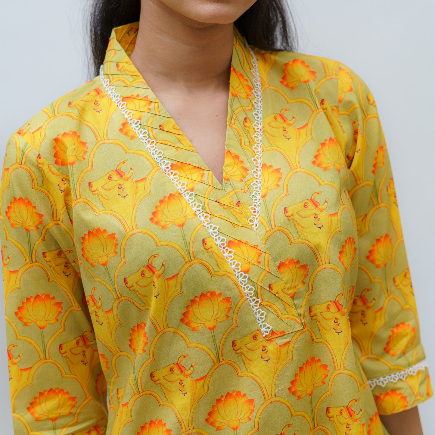 Blessed Kamdhenu Pichwai Short Kurti