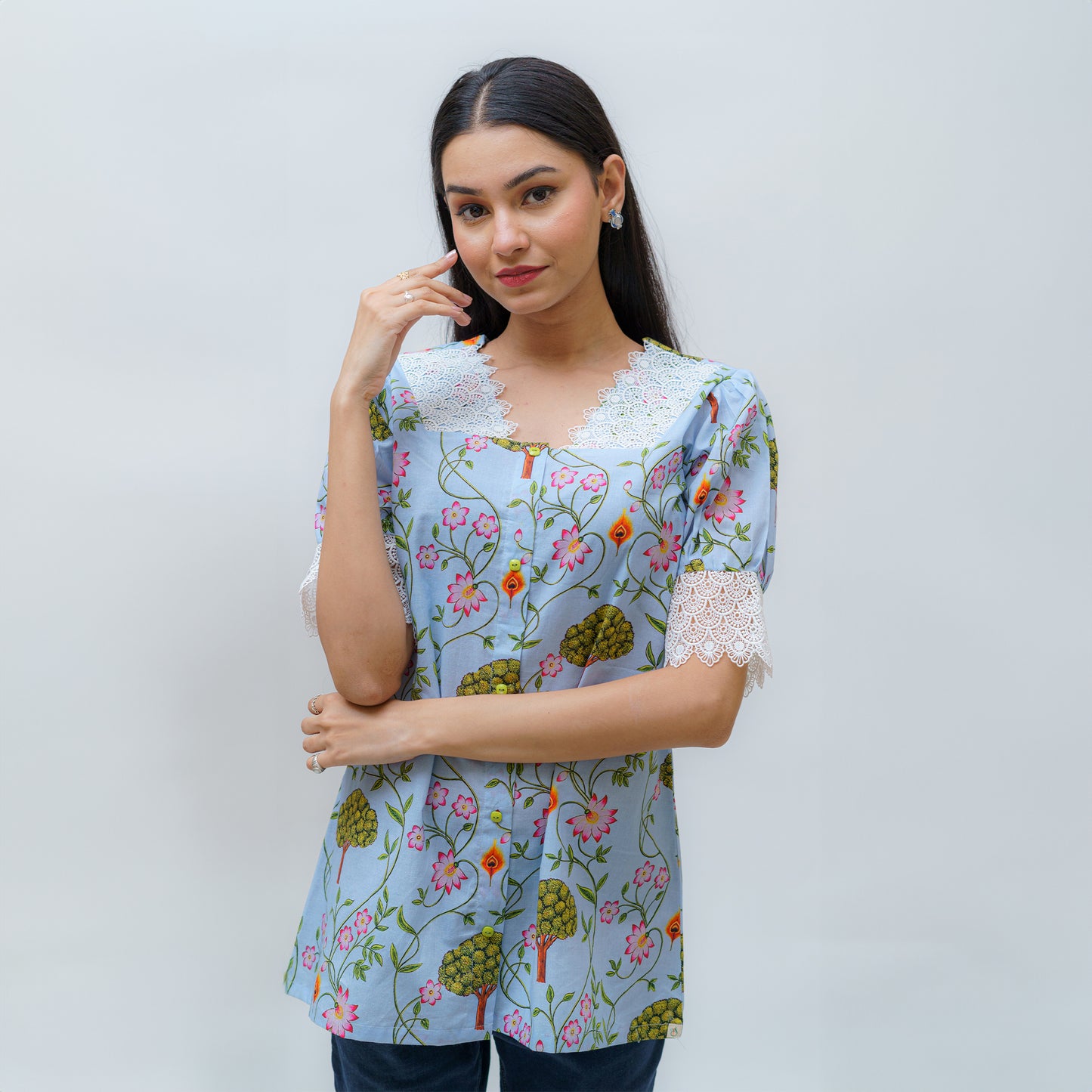 Divine shades of nature pichwai short kurti