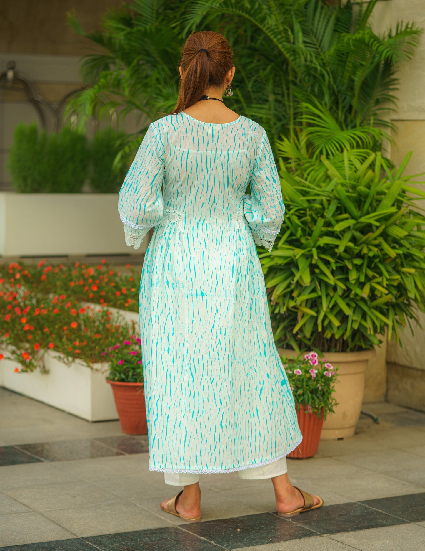 Tranquil Breeze Shibori Kurti