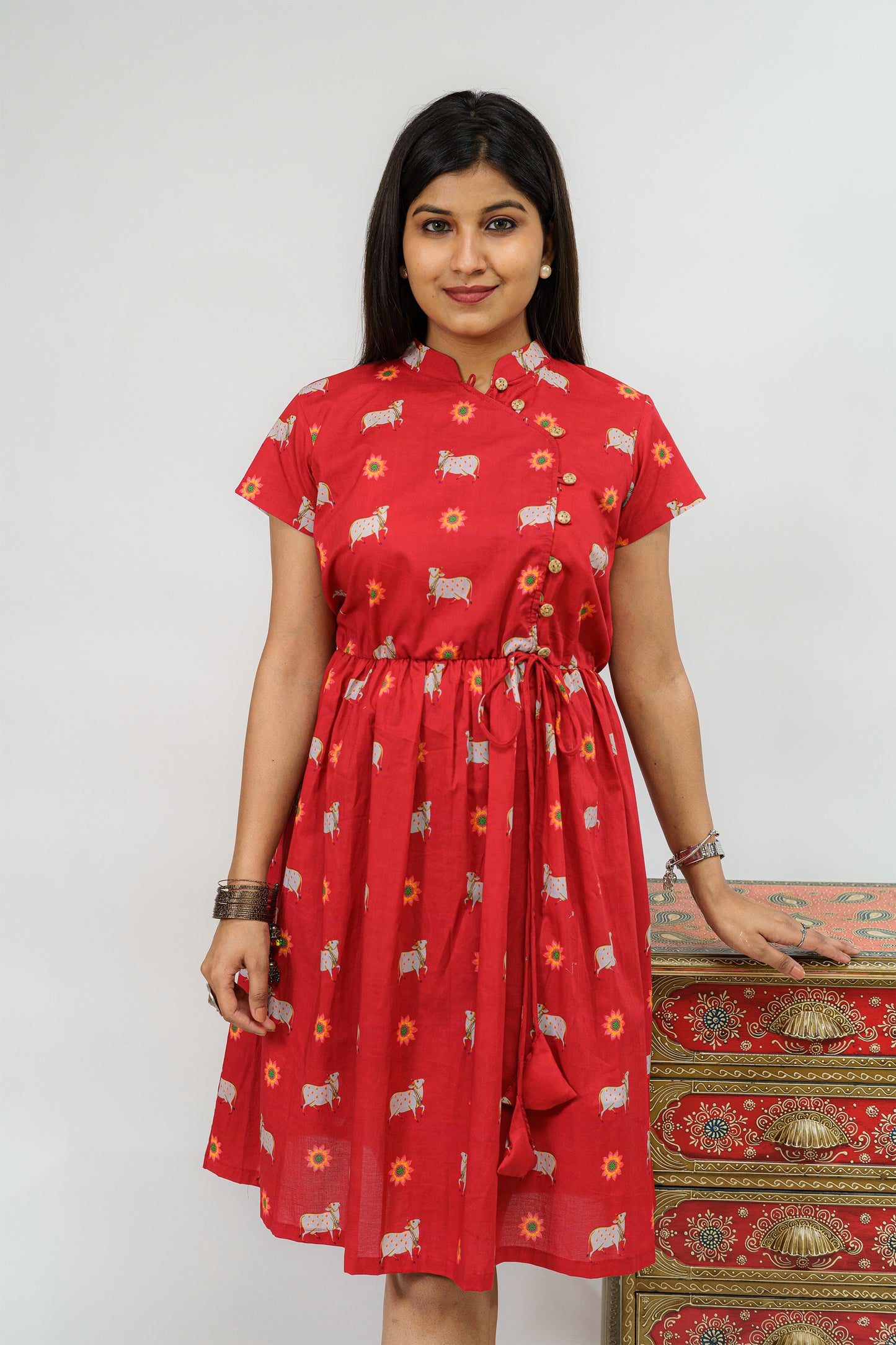 Scarlet Pichwai Angrakha Style Dress