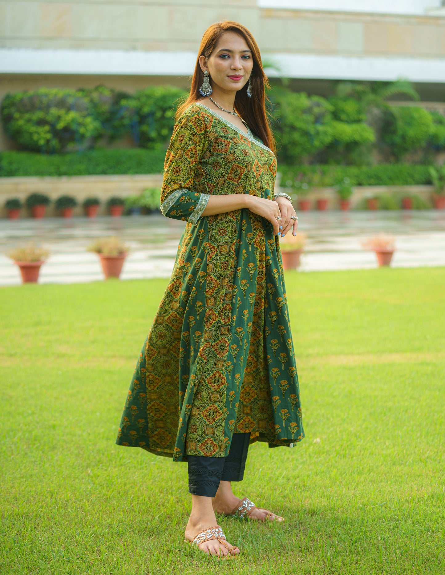 Blossoming Meadows Ajrakh Kurti