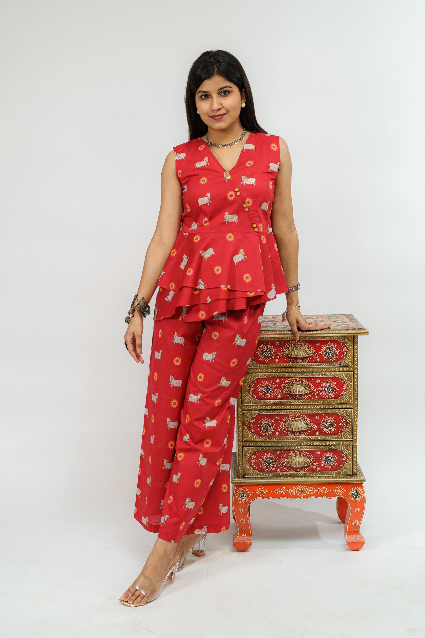 Kamadhenu Pichwai Peplum Co-ord Set