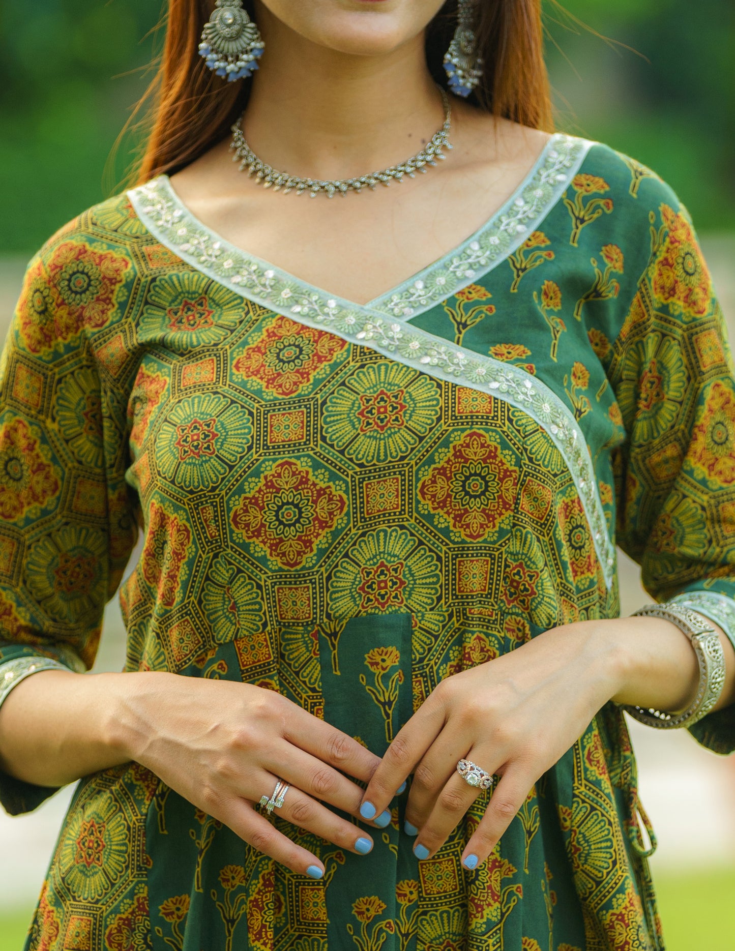 Blossoming Meadows Ajrakh Kurti