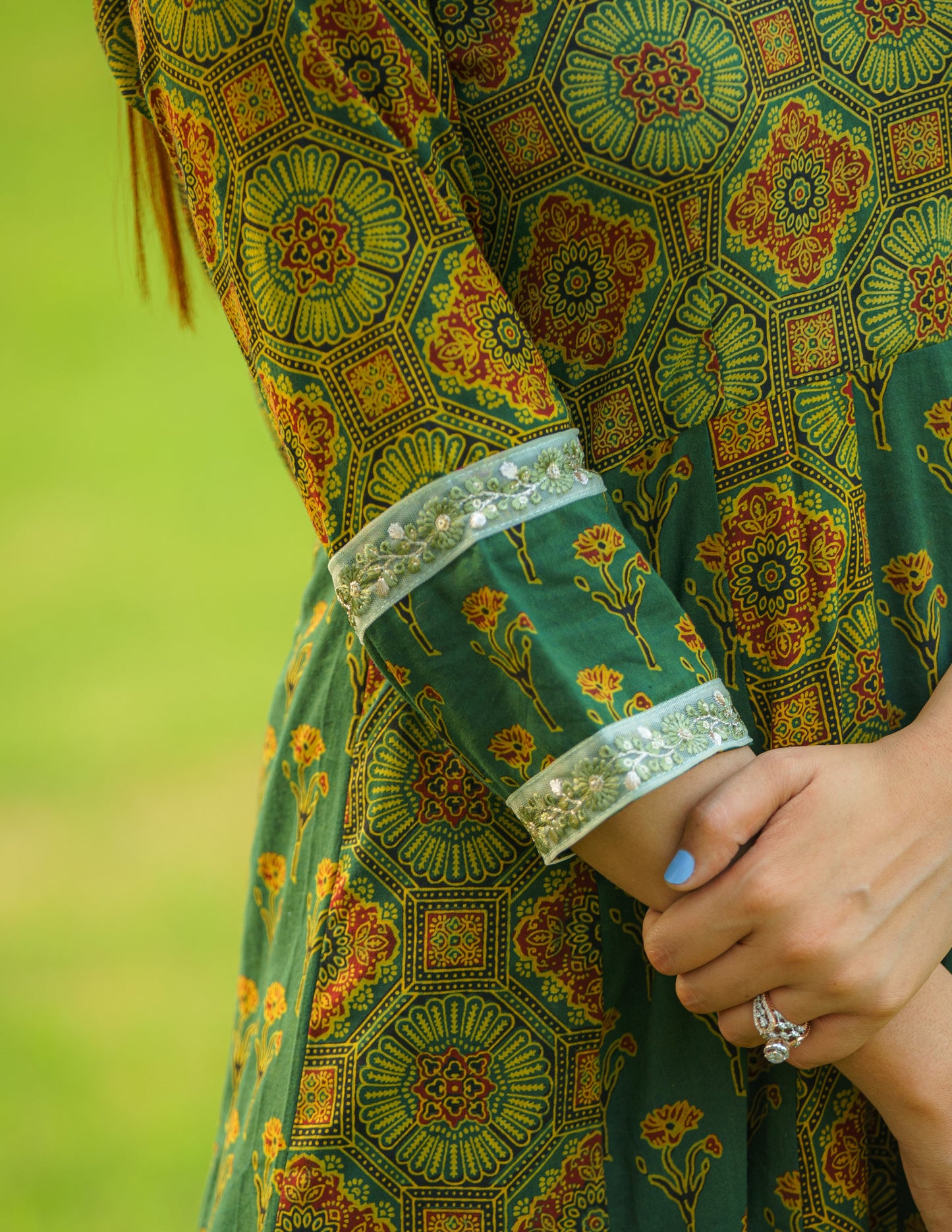 Blossoming Meadows Ajrakh Kurti