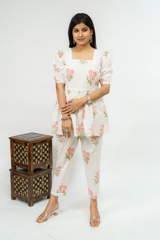 Vibrant Orchard Sanganeri Co-ord Set