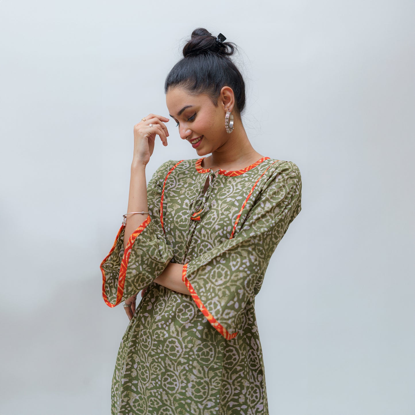 Enchanting & Ethereal Fern Batik Kurti