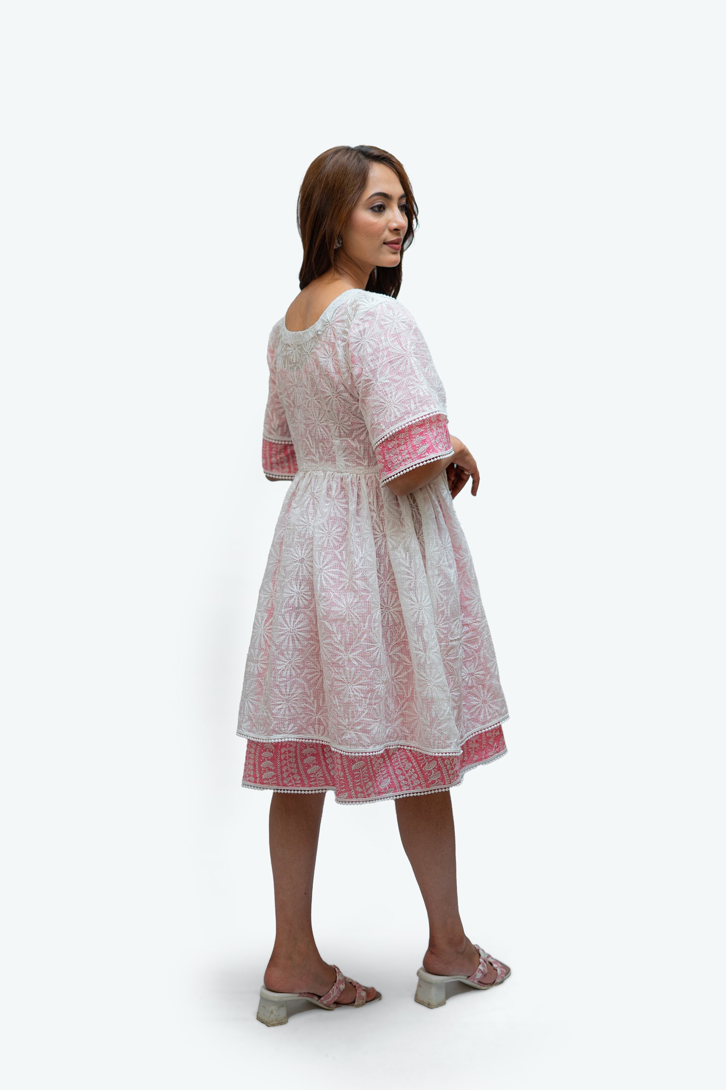 Tepchi Embroidered Kota Doria & Hand Block Dress