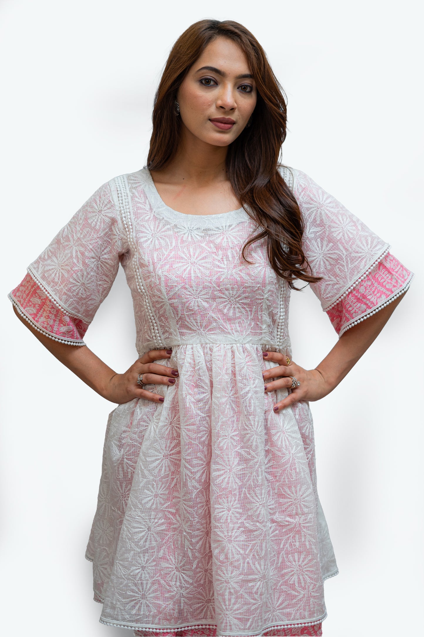 Tepchi Embroidered Kota Doria & Hand Block Dress