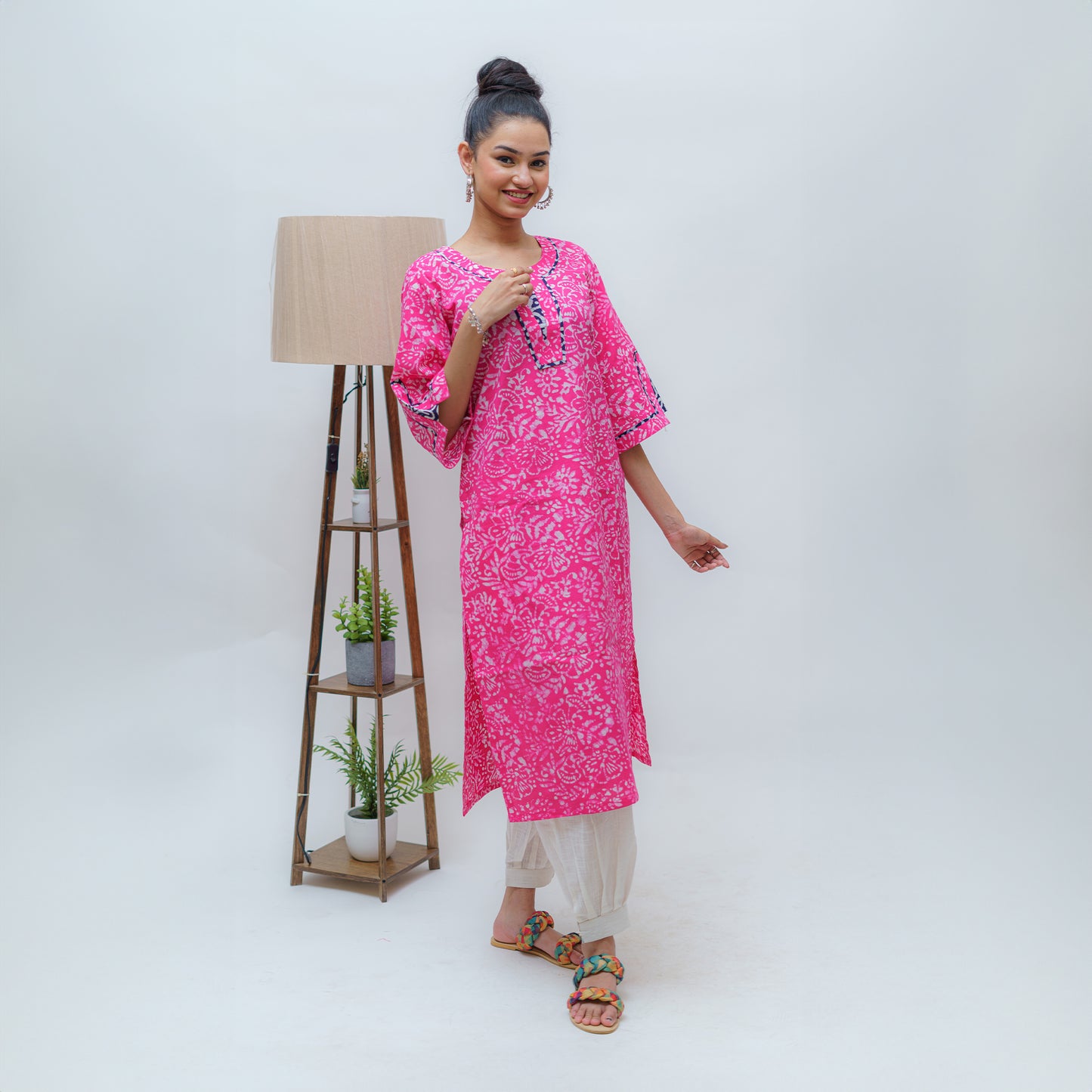 Mystic Rose Radiance Batik Kurti