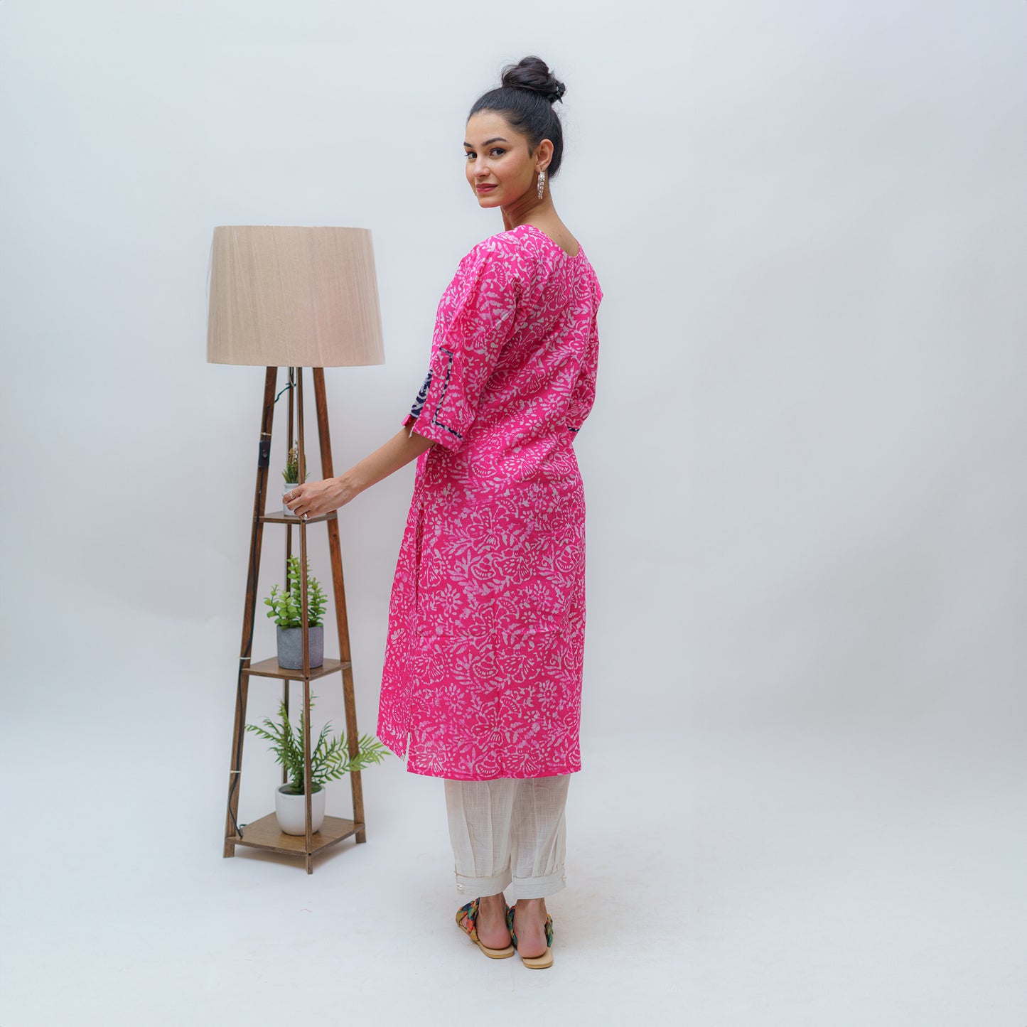 Mystic Rose Radiance Batik Kurti