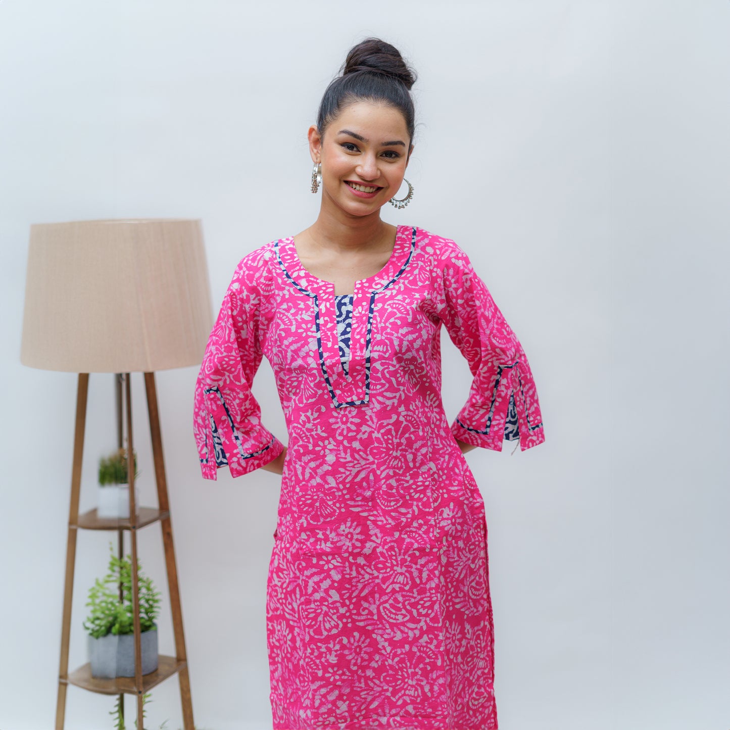 Mystic Rose Radiance Batik Kurti