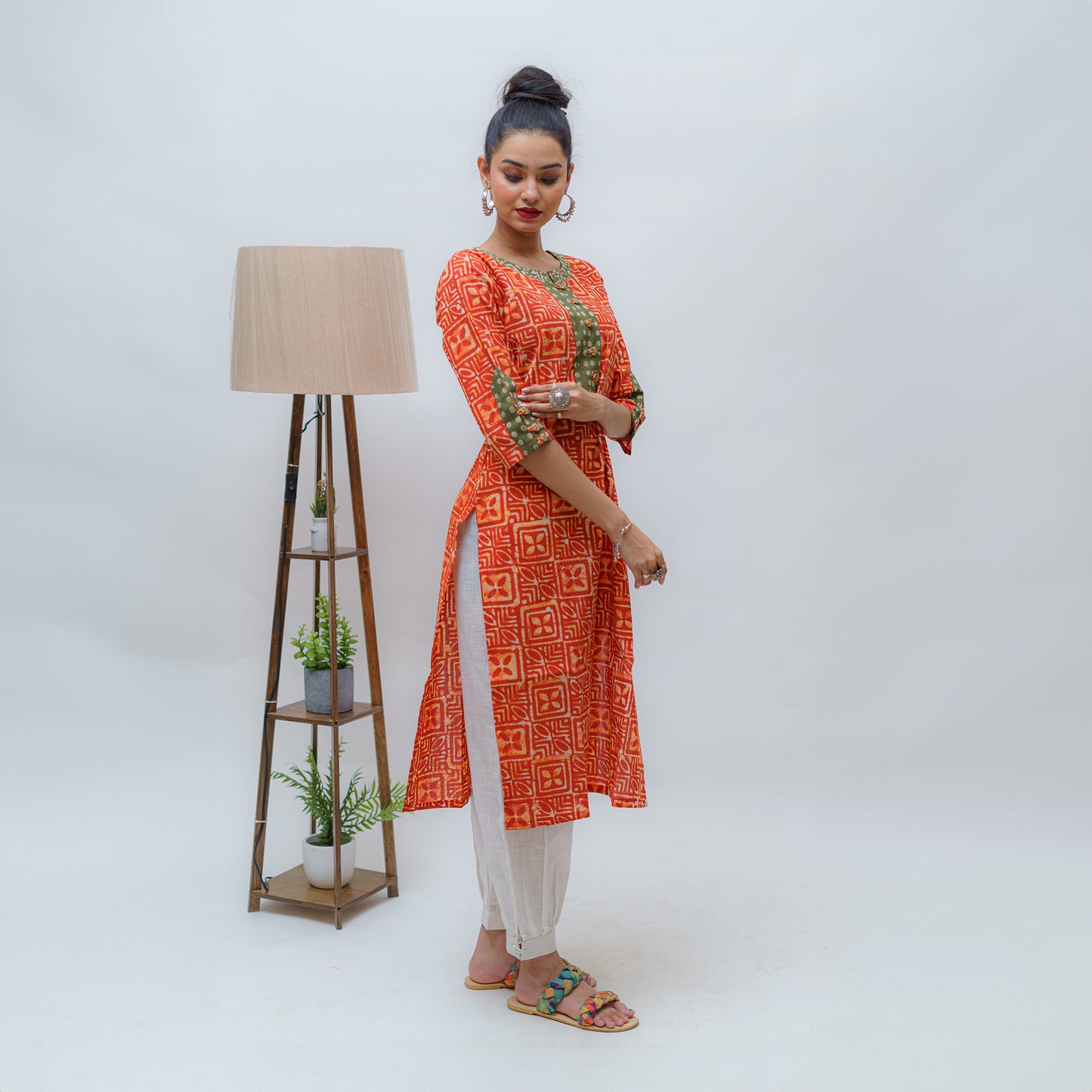 Tangerine & Lemon Myrtle Batik Kurti