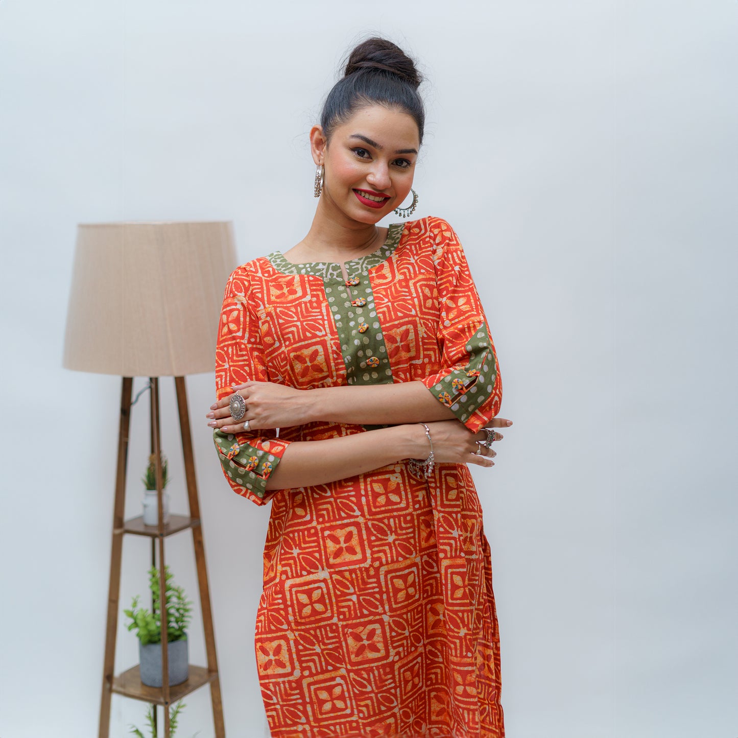 Tangerine & Lemon Myrtle Batik Kurti