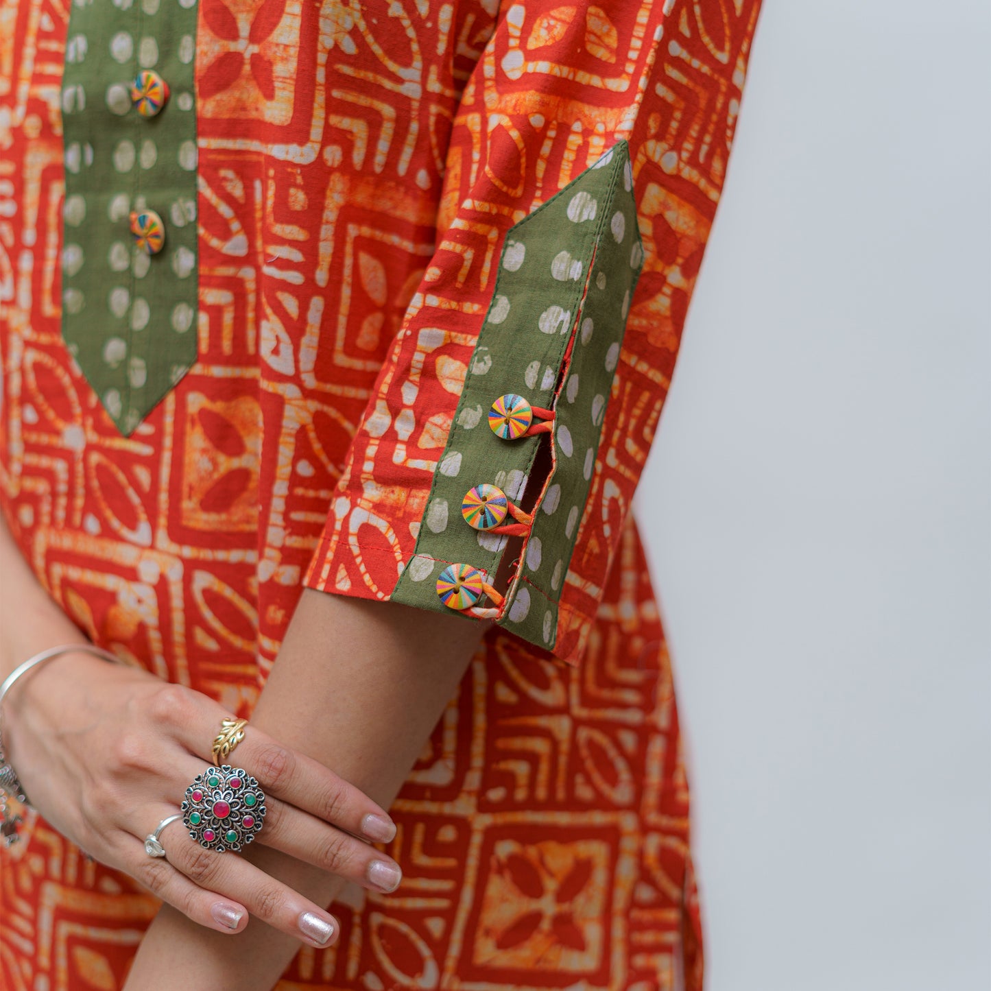 Tangerine & Lemon Myrtle Batik Kurti