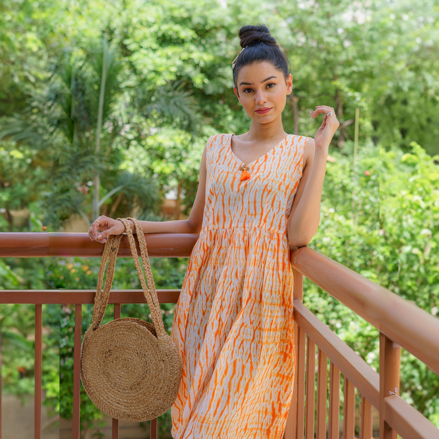 Sunset Hues Radiance Shibori Dress