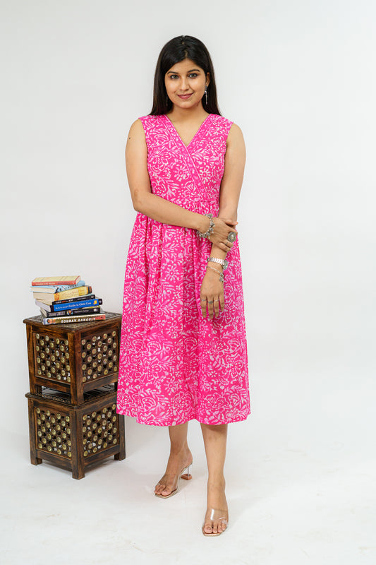 Hot Pink Cool Chic Batik Dress