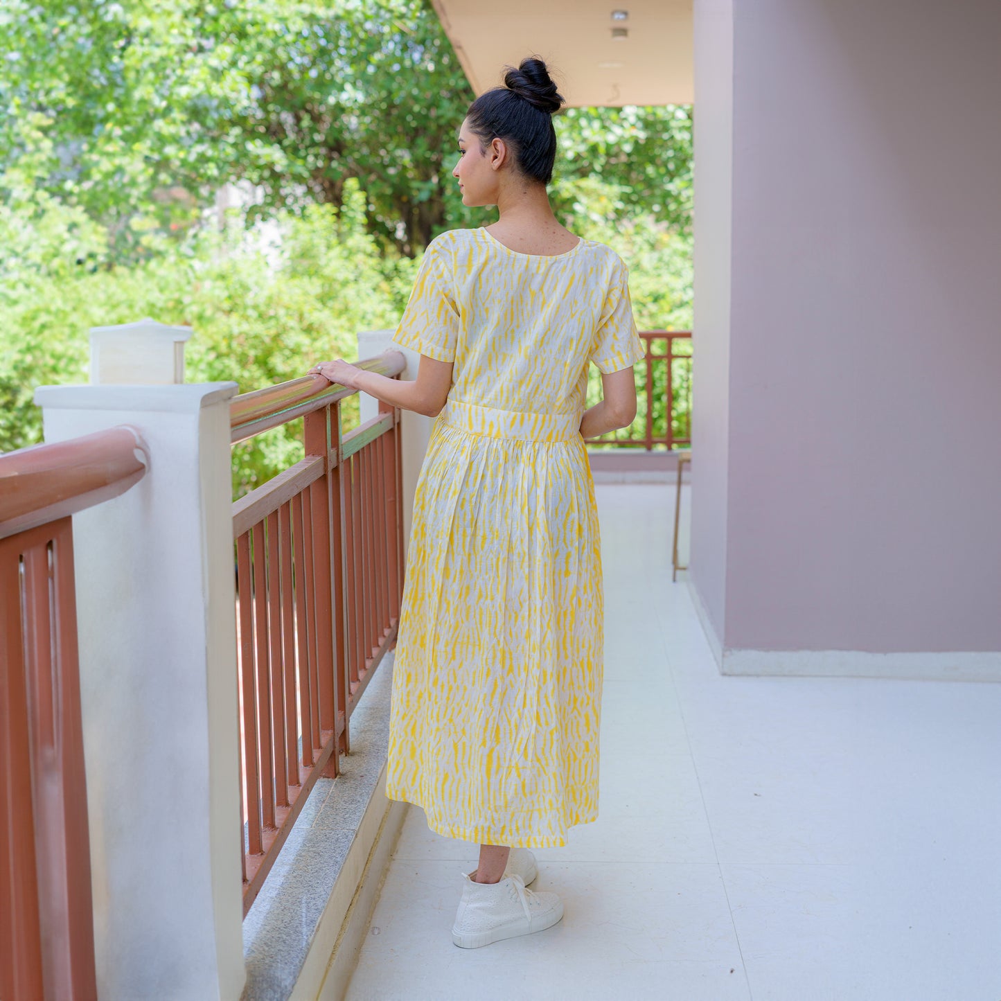 Peeping Sun Through The Clouds Shibori Dress